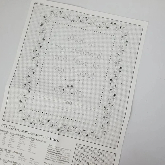 DESIGNS FOR THE NEEDLE My Beloved Wedding Counted Cross Stitch Kit Song of Solom - Picture 5 of 6